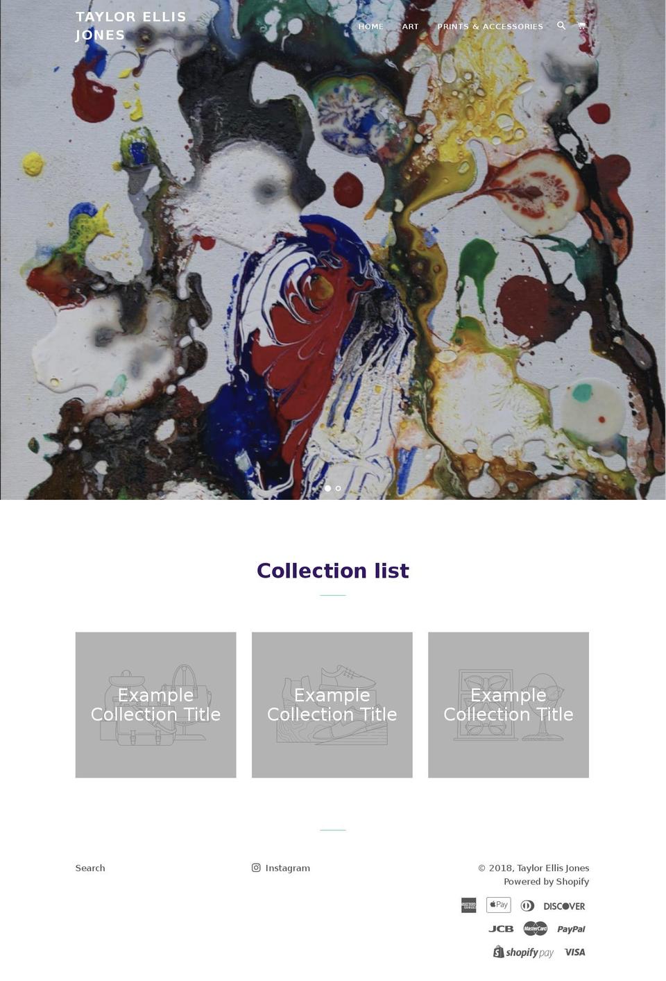 taylorellisjones.com — Shopify storefront screenshot