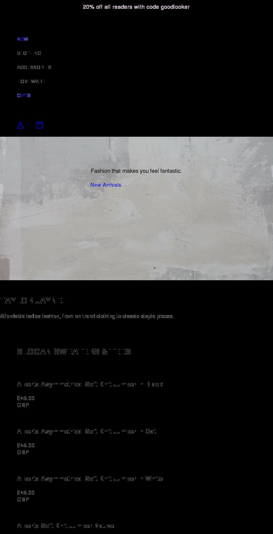 taylorjayne.co.uk shopify website screenshot
