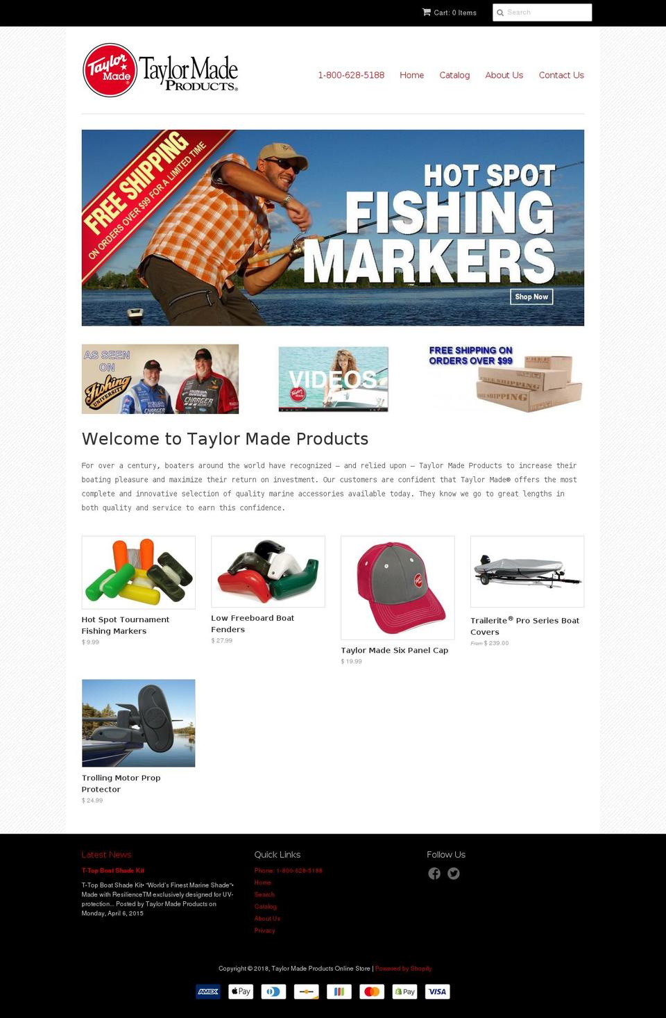 taylormadeproductsstore.com — Shopify storefront screenshot