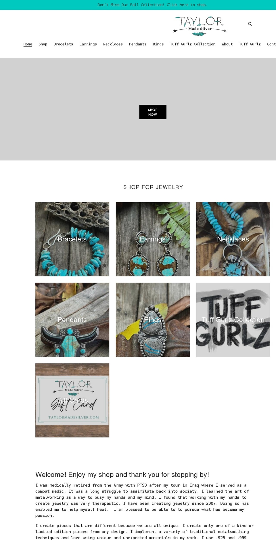 taylormadesilver.com shopify website screenshot