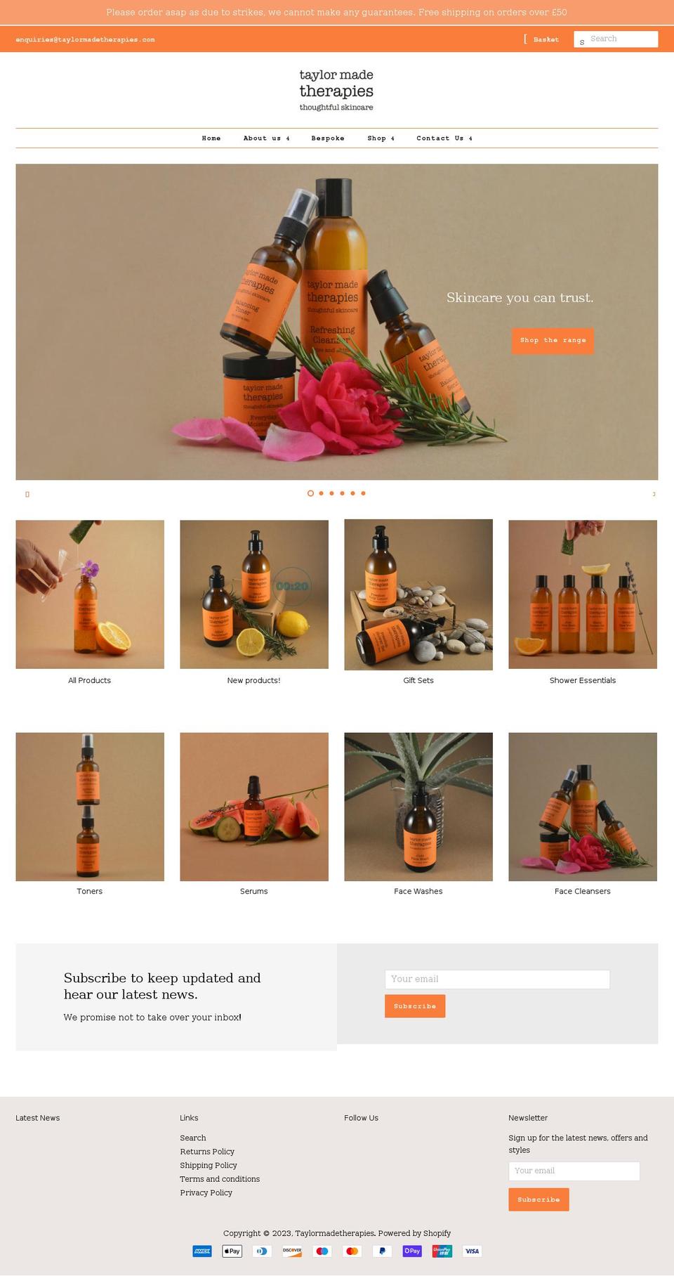 taylormadetherapies.com shopify website screenshot