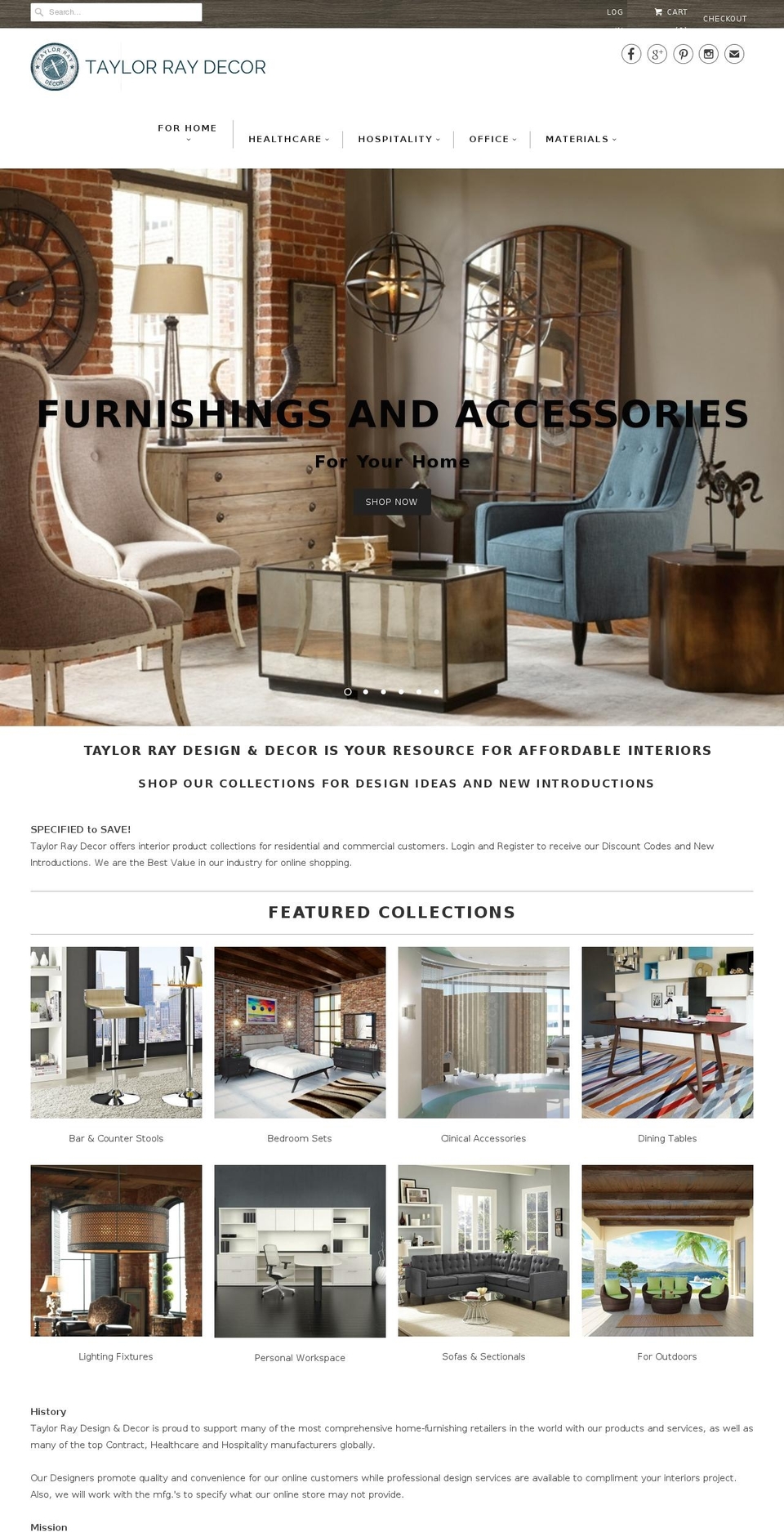 taylorraydecor.com shopify website screenshot