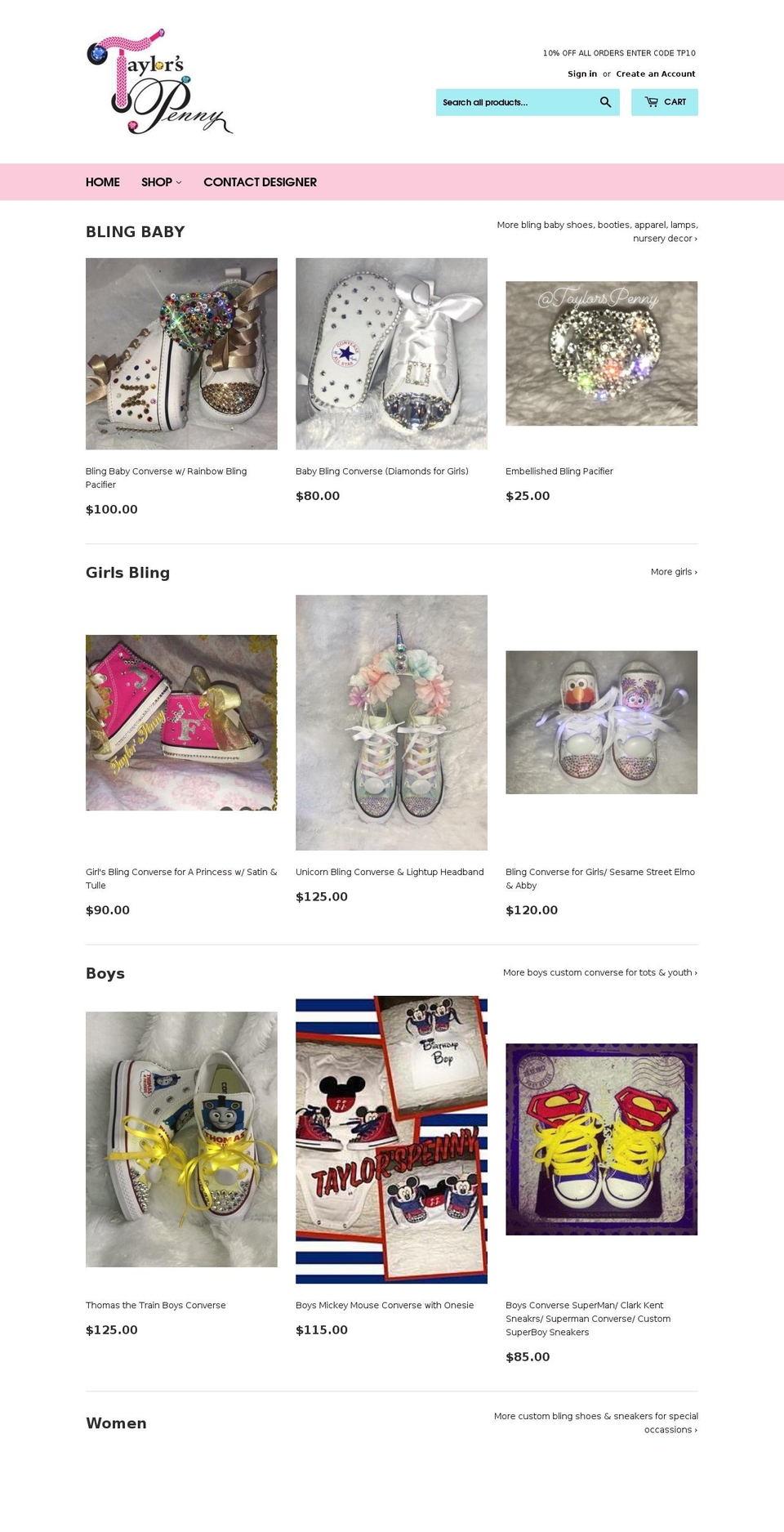 taylors-penny.com shopify website screenshot