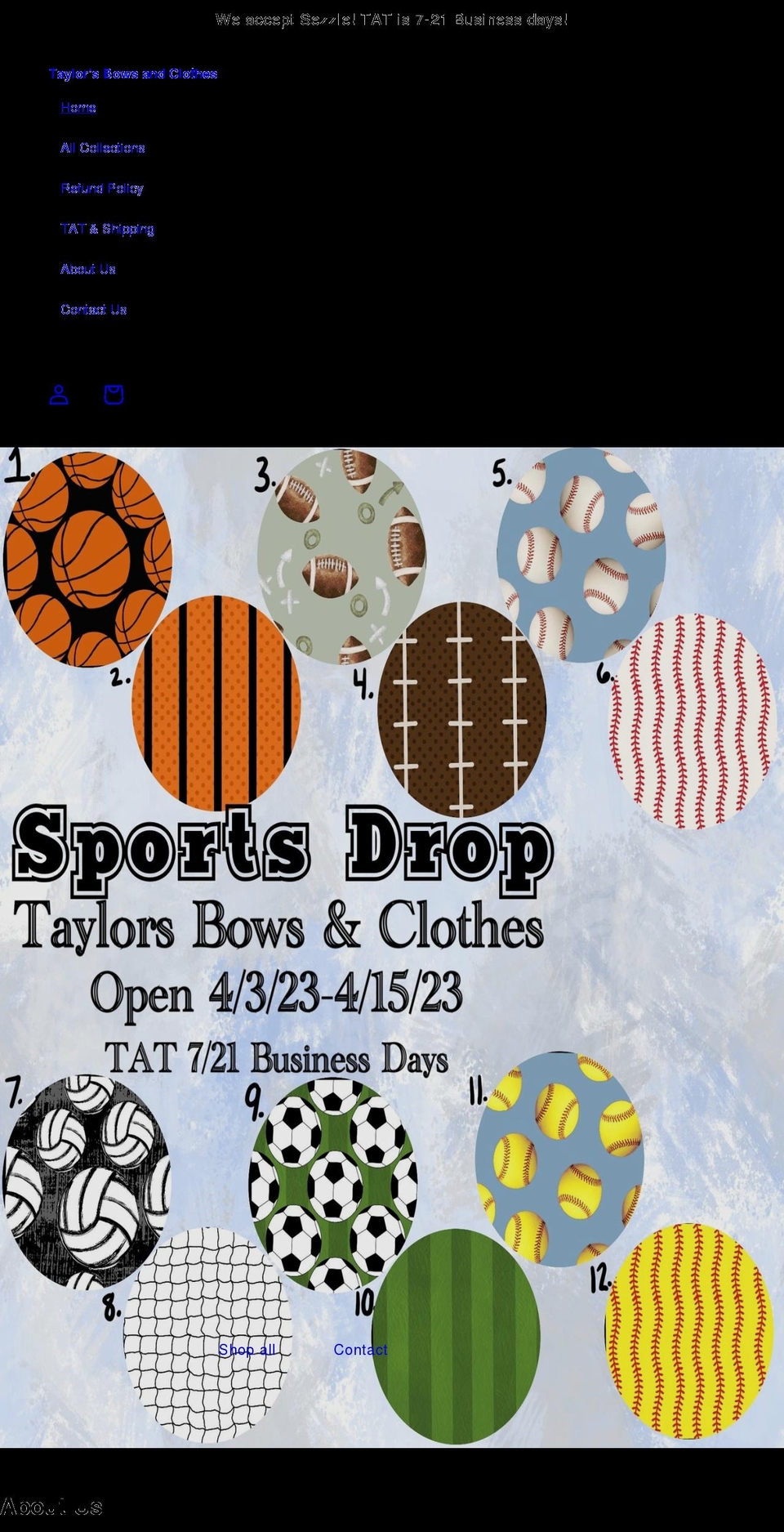 taylorsbc.com shopify website screenshot