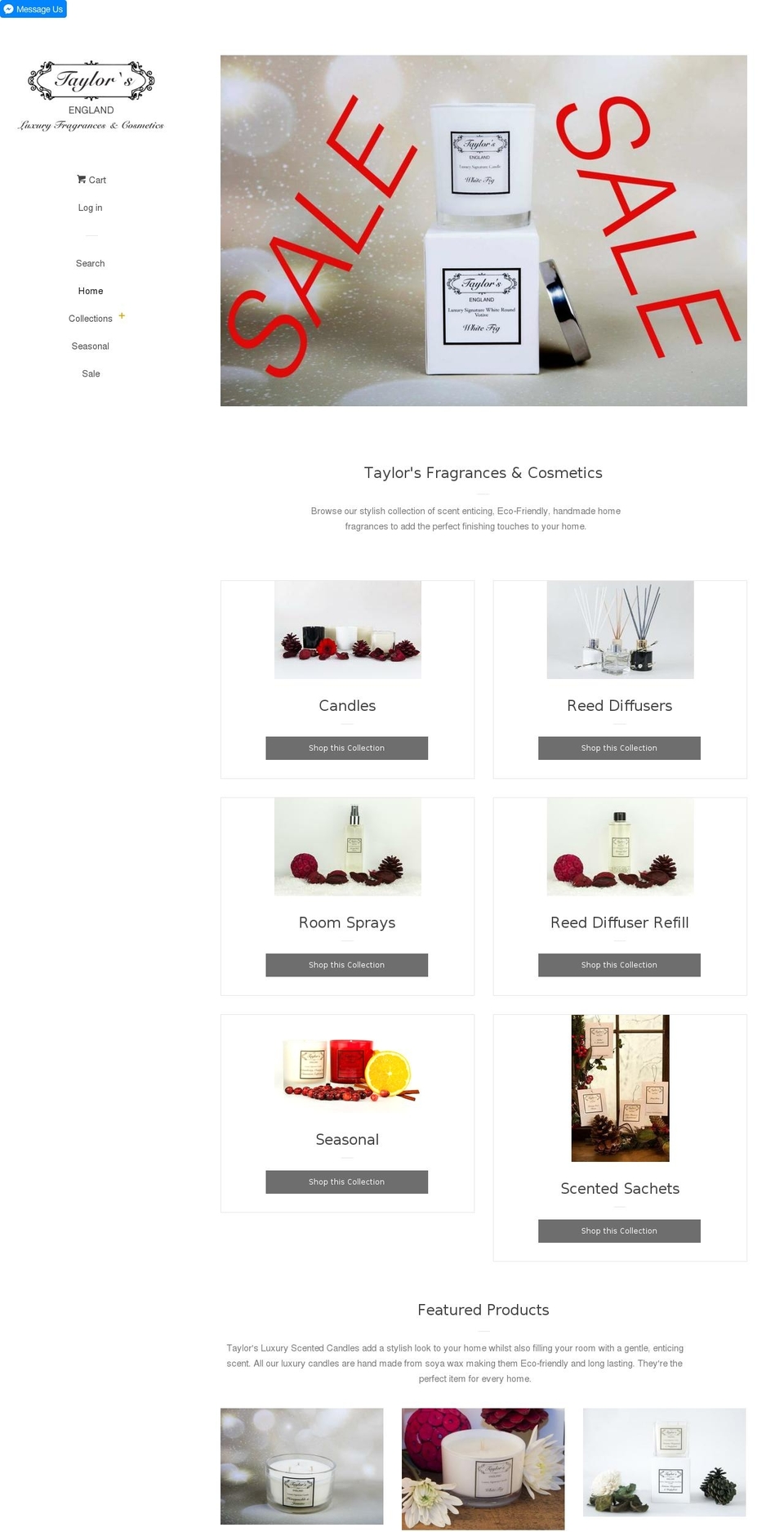 taylorsengland.com — Shopify storefront screenshot