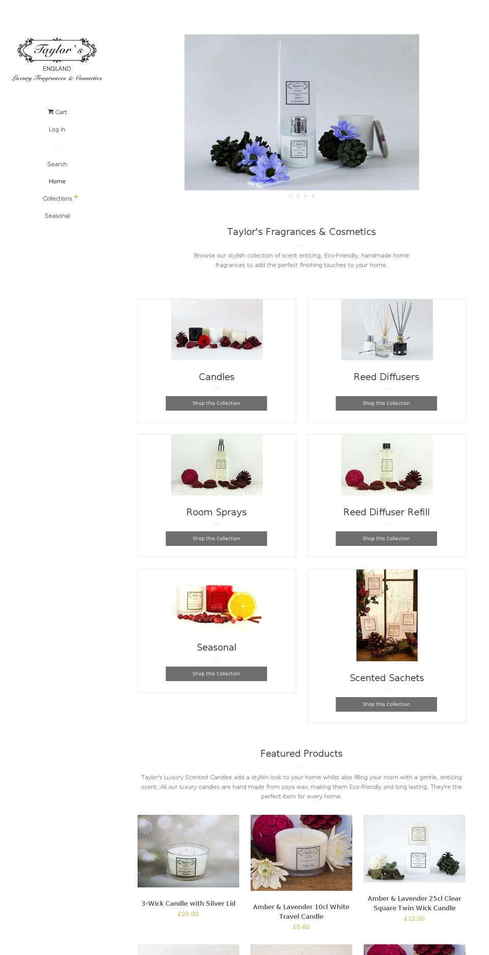 taylorsfragrances.com shopify website screenshot