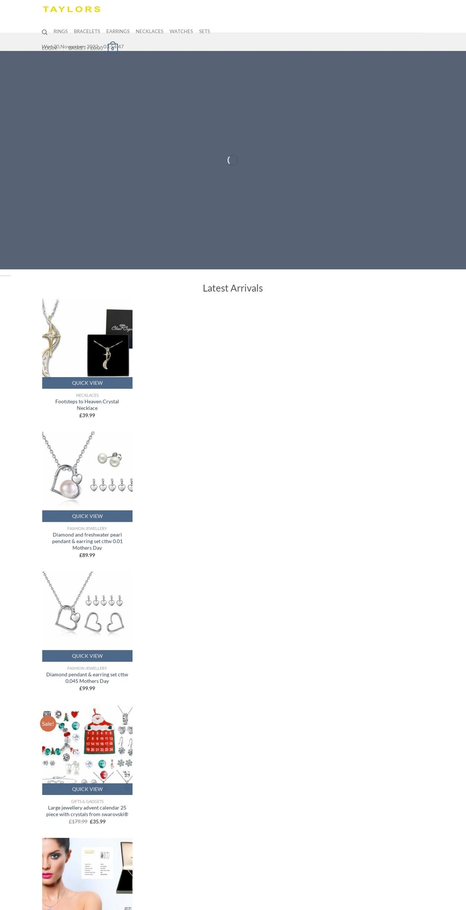 taylorsjewellery.com — Shopify storefront screenshot