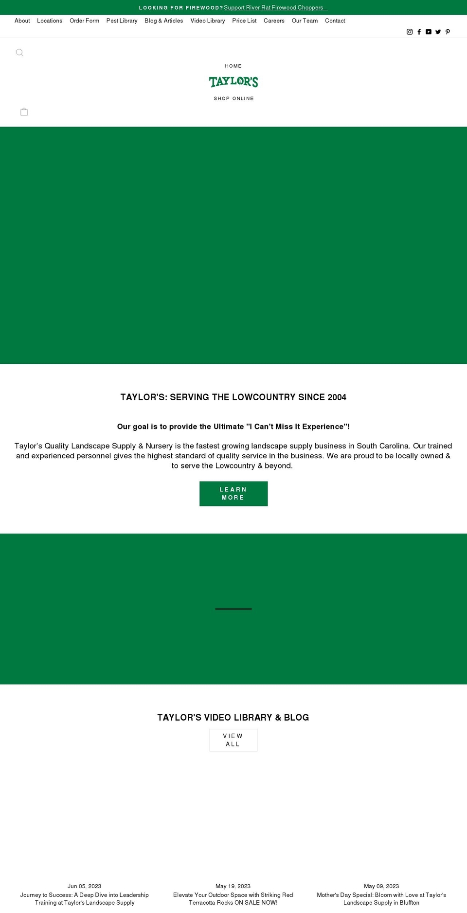 taylorslandscapesupply.com shopify website screenshot