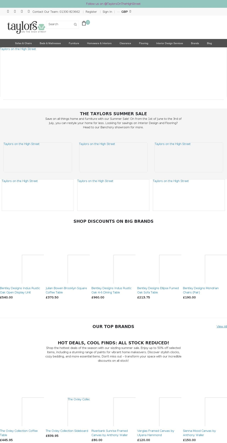 taylorsonthehighstreet.com shopify website screenshot