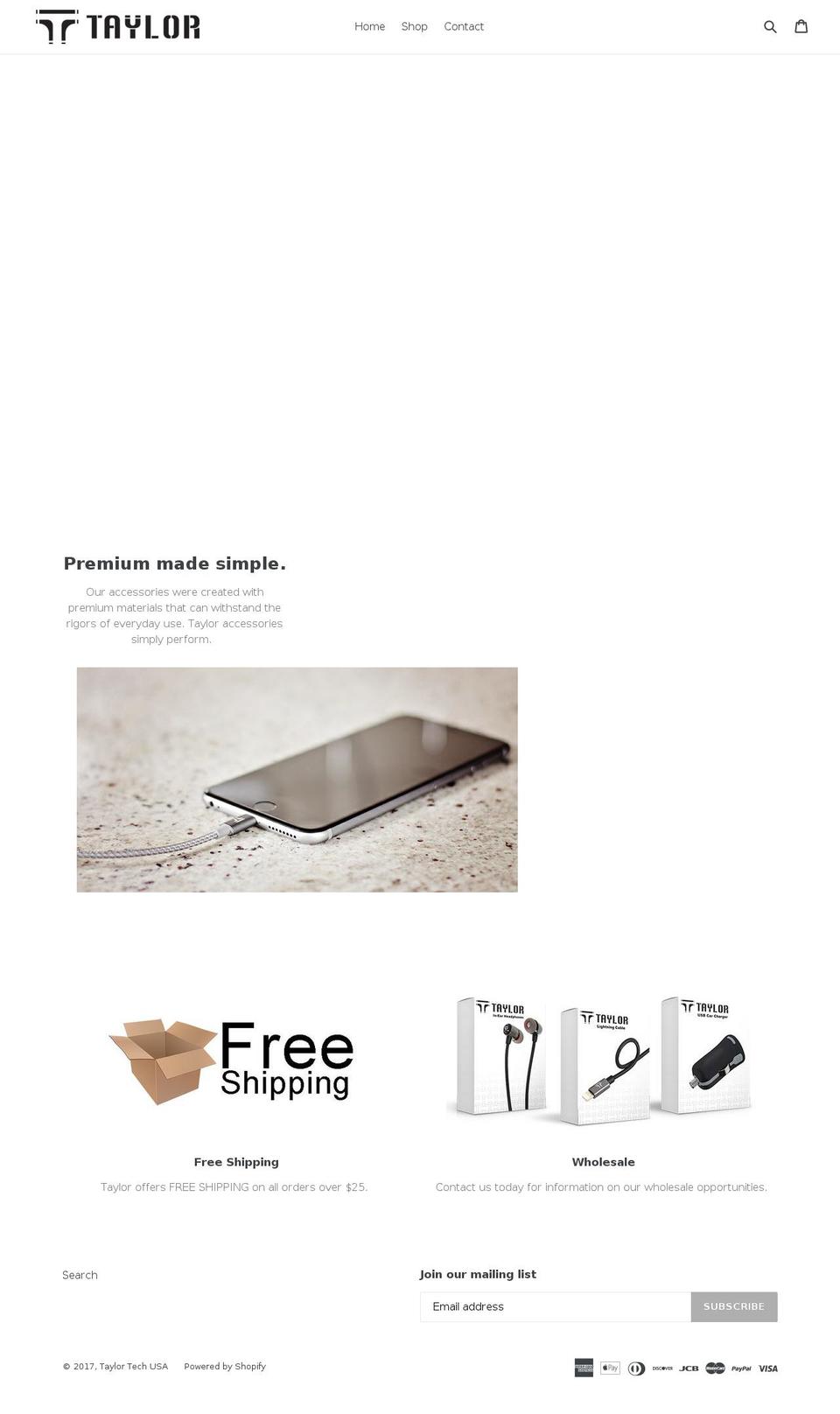 taylortechnologyusa.com shopify website screenshot