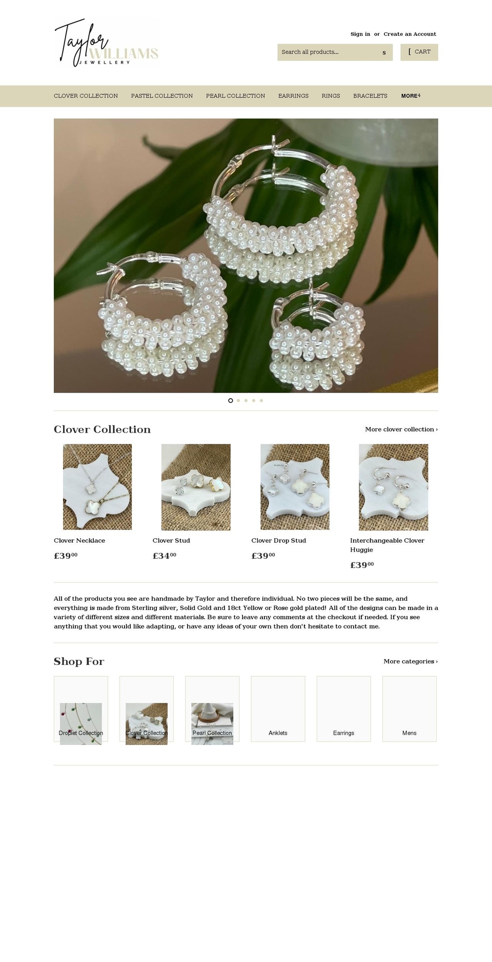 taylorwilliamsjewellery.com shopify website screenshot