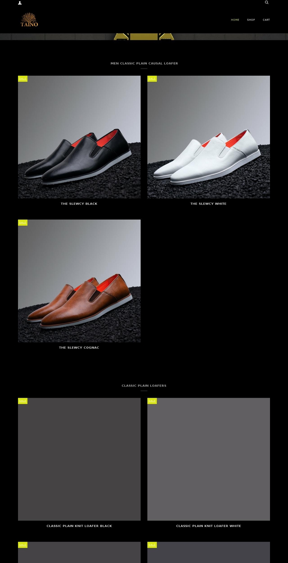 taynofootwear.com shopify website screenshot