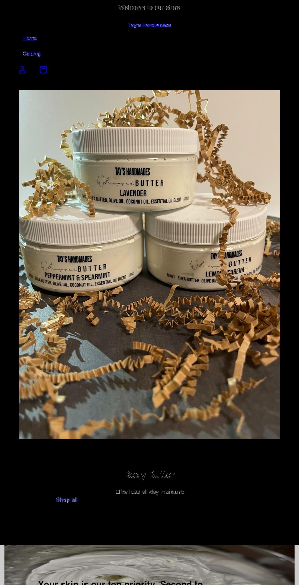tayshandmades.com shopify website screenshot