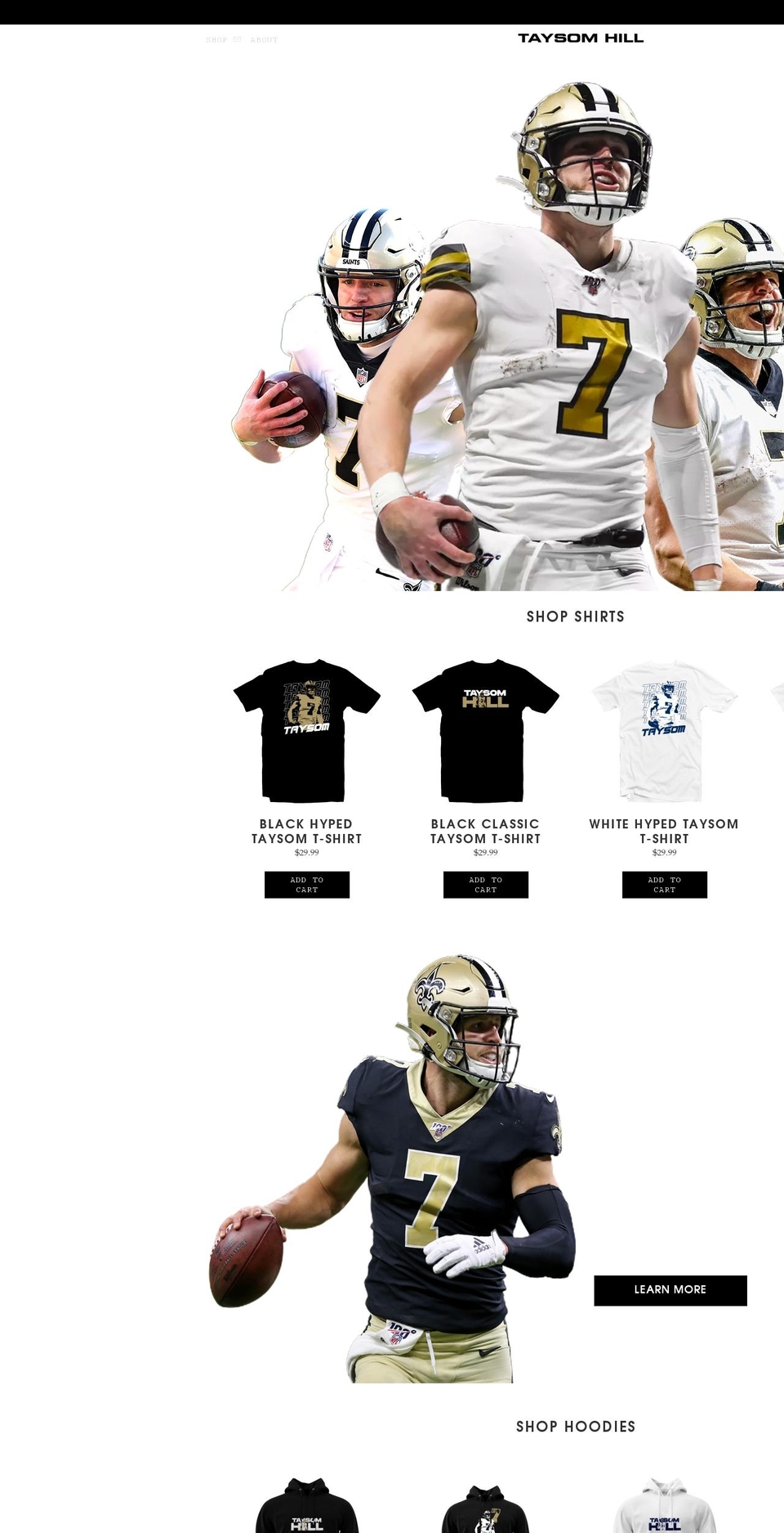 taysom7hill.com shopify website screenshot