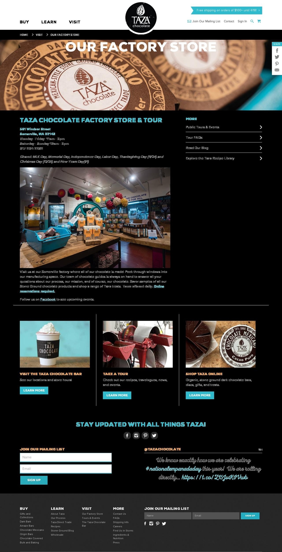 Taza Chocolate - V1 Shopify theme site example tazafactorystore.com