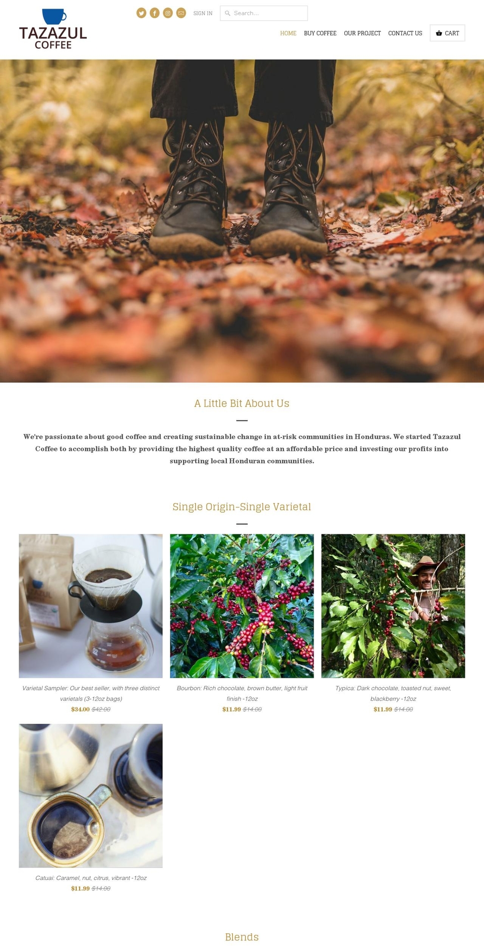 Copy of Brooklyn - Before Bold RO Shopify theme site example tazazulcoffee.com