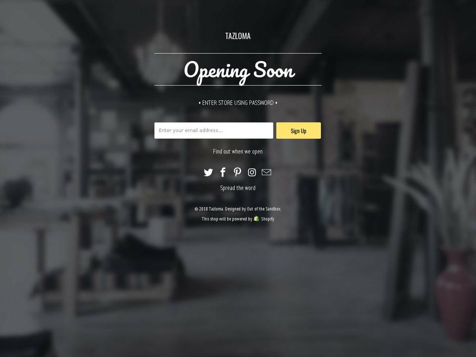 tazloma.design shopify website screenshot