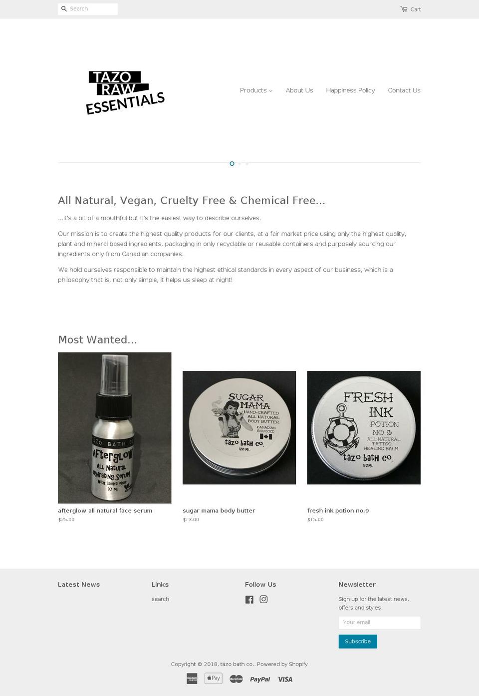 tazobathco.com shopify website screenshot