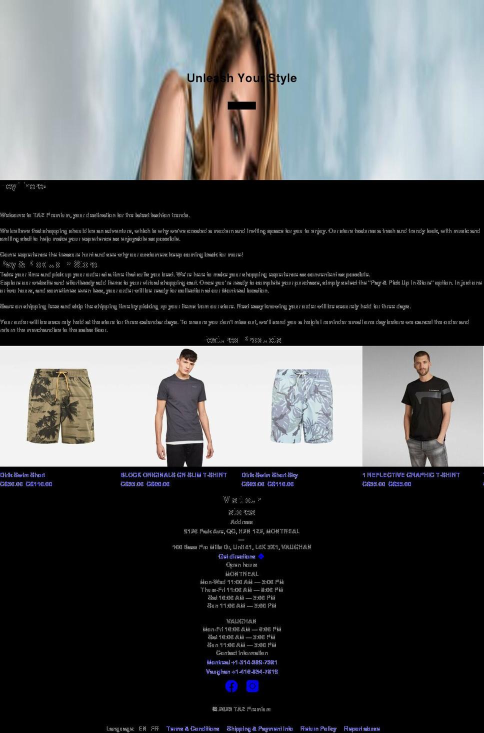 test Shopify theme site example tazpremium.com