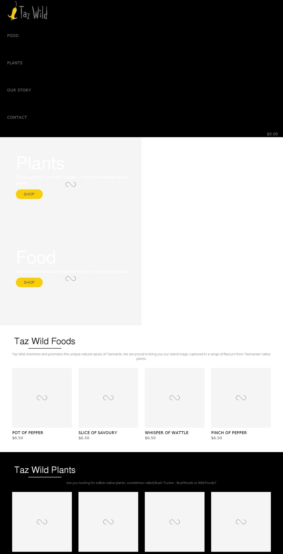 tazwild.com.au shopify website screenshot