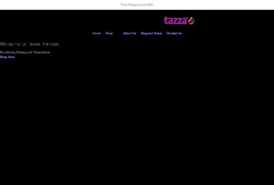 tazzabrands.biz shopify website screenshot