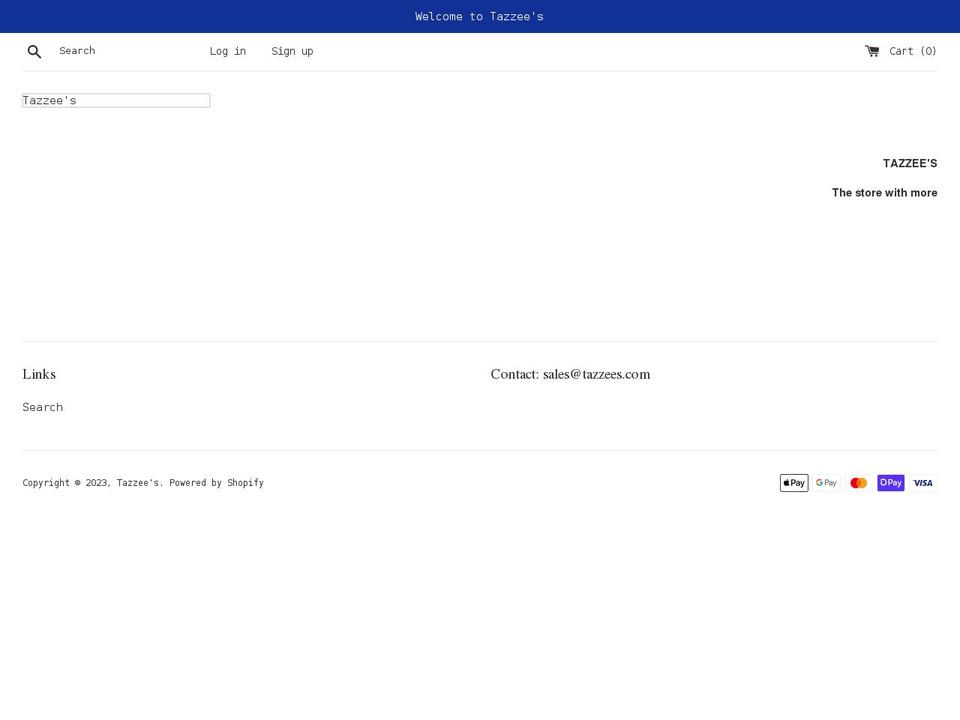 tazzees.com shopify website screenshot
