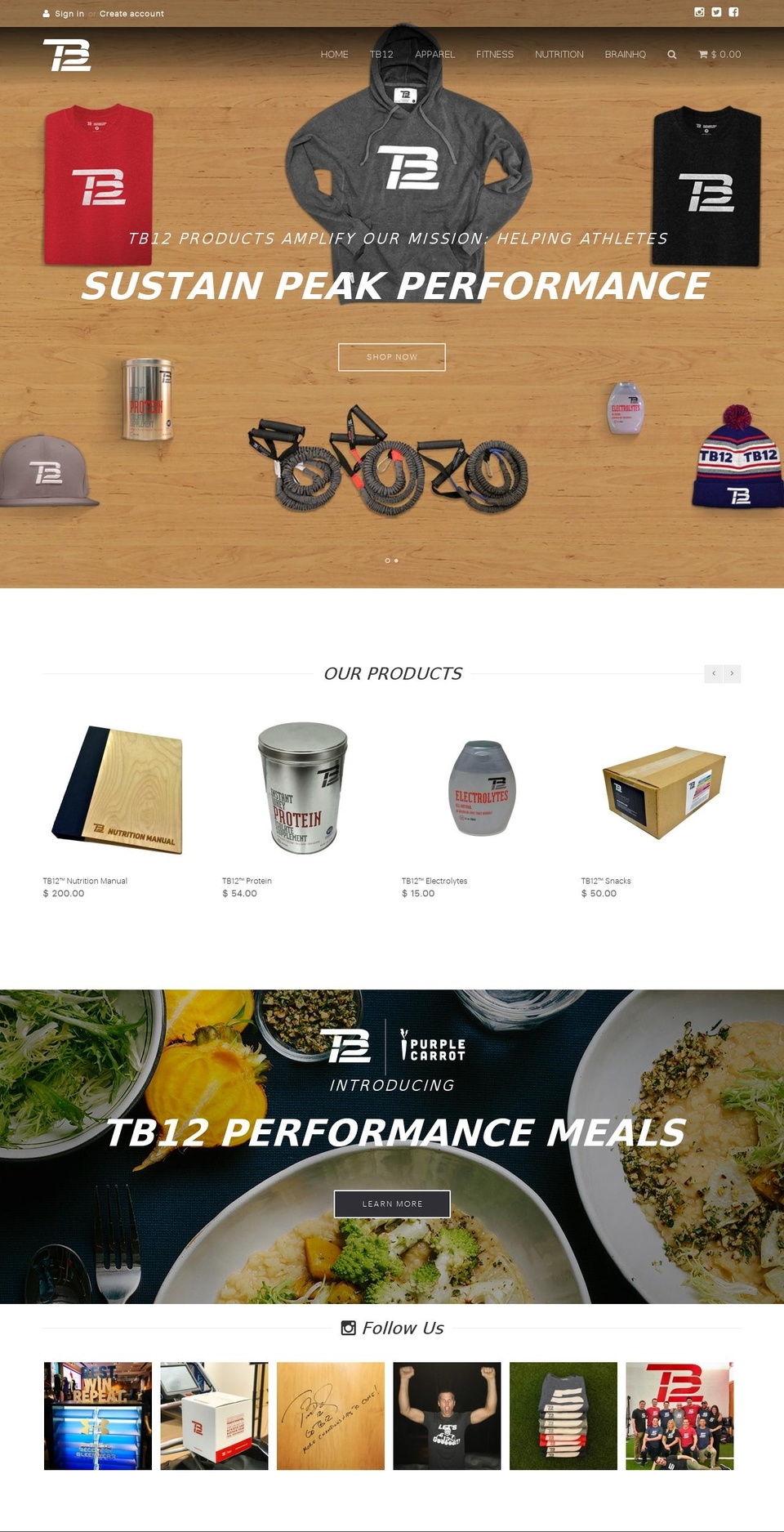tb12store.com shopify website screenshot