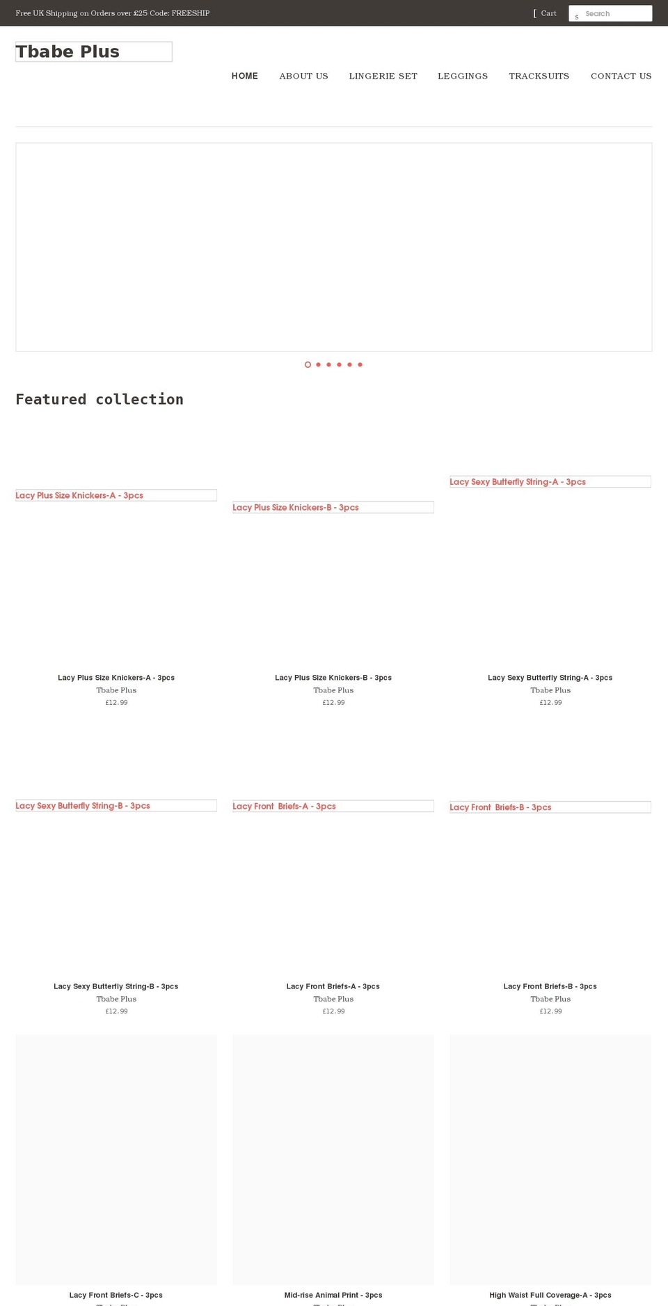 tbabeplus.com shopify website screenshot