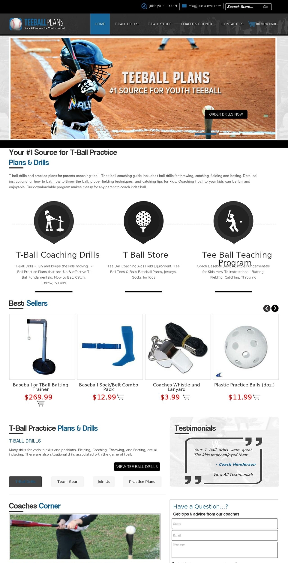 tballplans.com shopify website screenshot