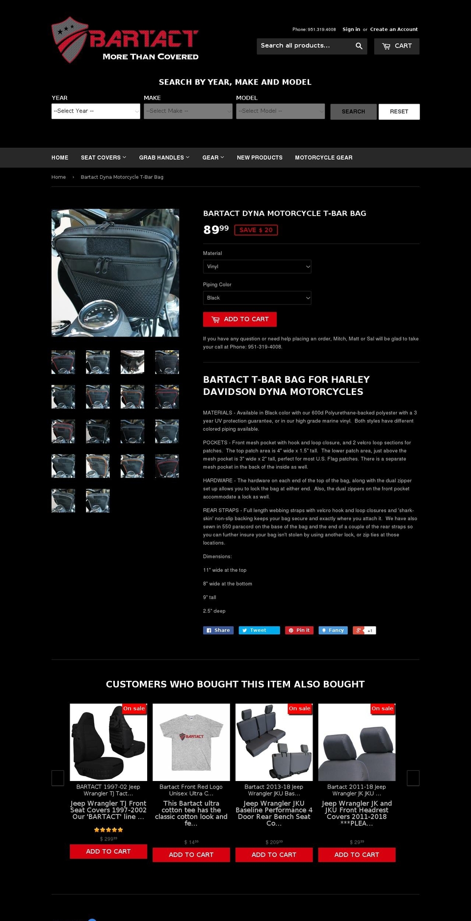 tbarbags.com shopify website screenshot