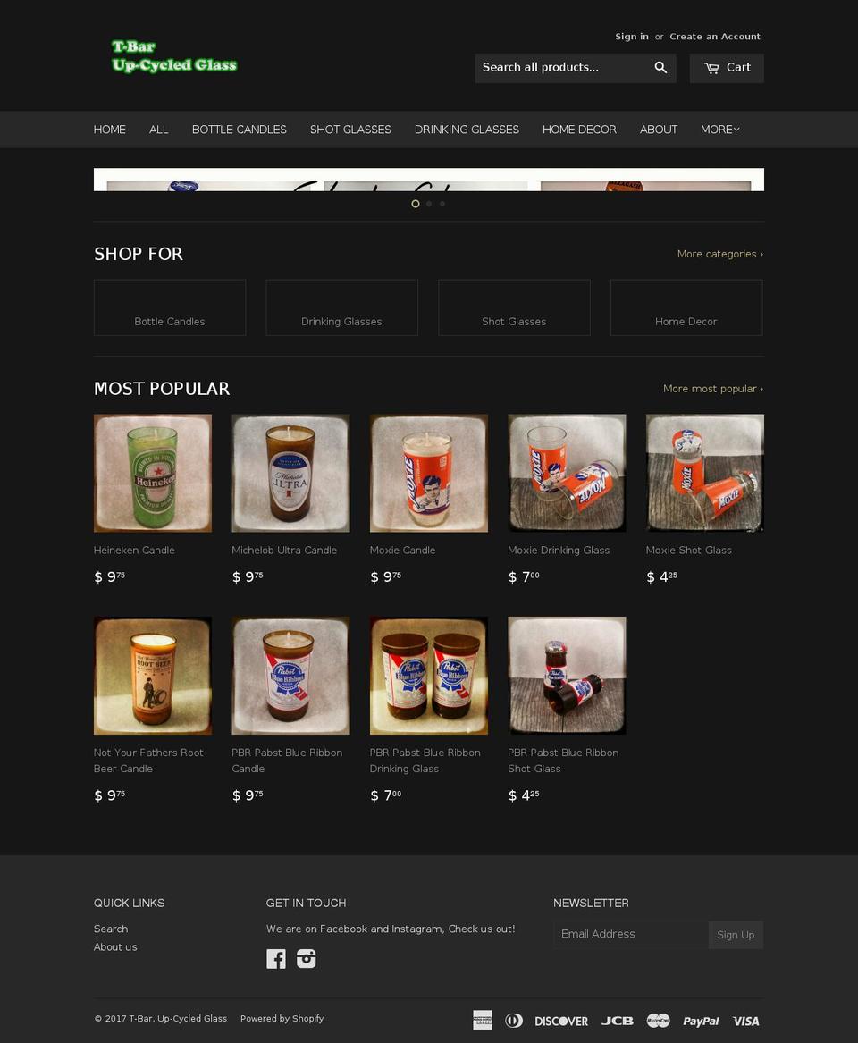 tbarglass.com shopify website screenshot