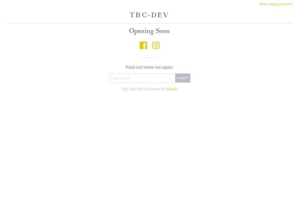 tbc-dev.myshopify.com shopify website screenshot
