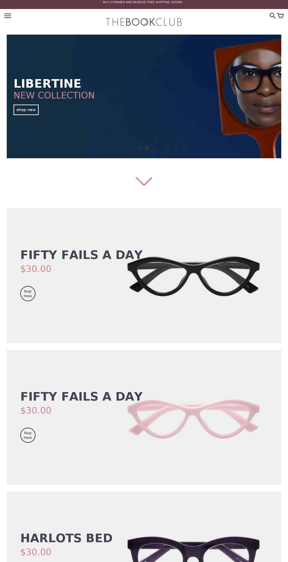 tbceyewear.com shopify website screenshot