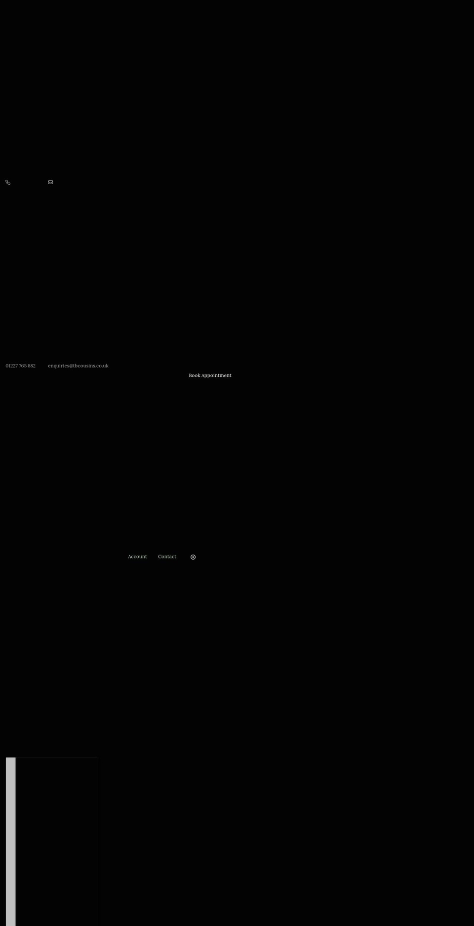 tbcousins.co.uk shopify website screenshot