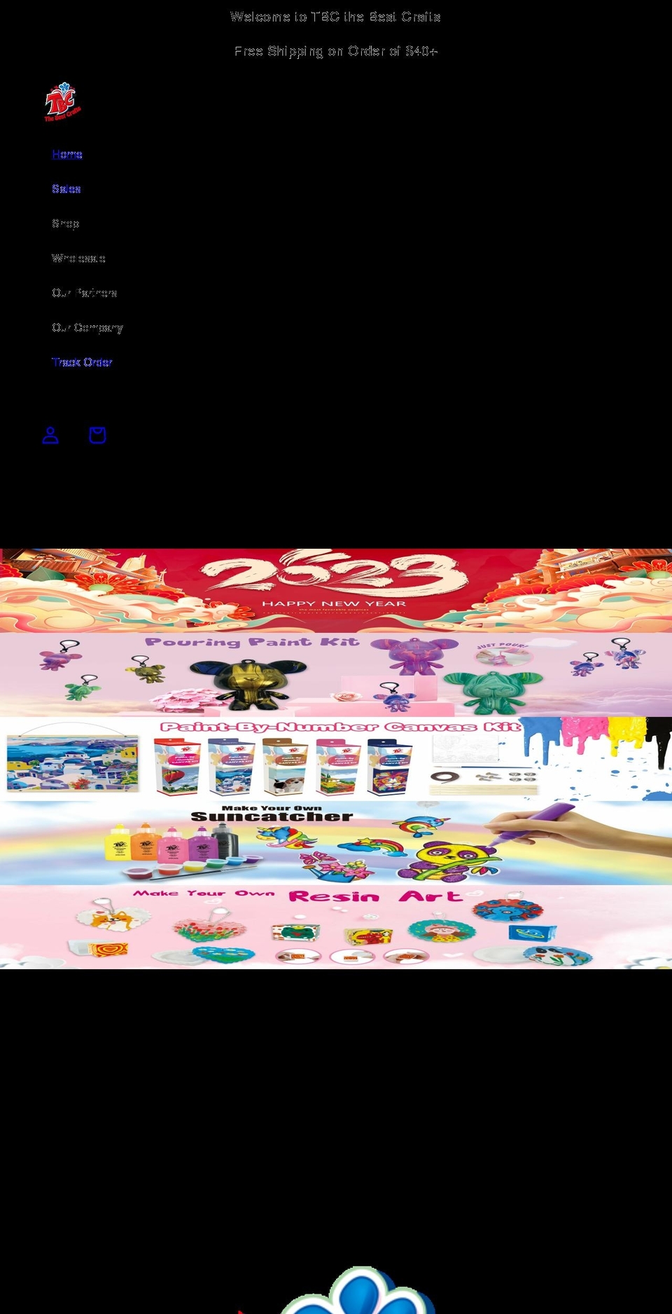 tbcthebestcrafts.com shopify website screenshot