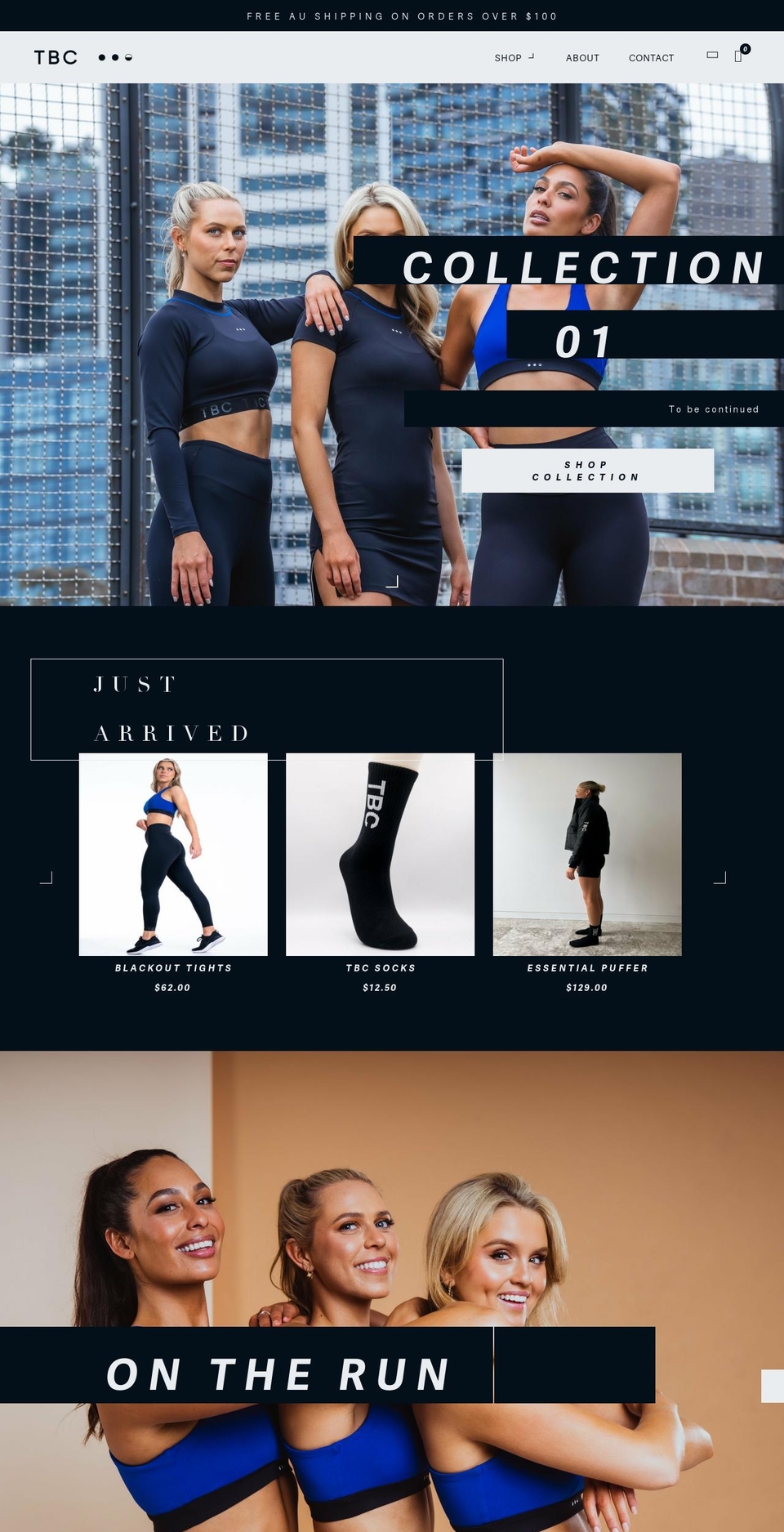 tbcthelabel.com shopify website screenshot