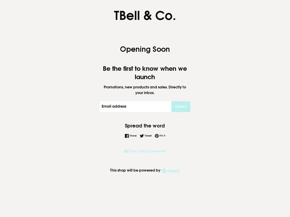 tbellco.com shopify website screenshot