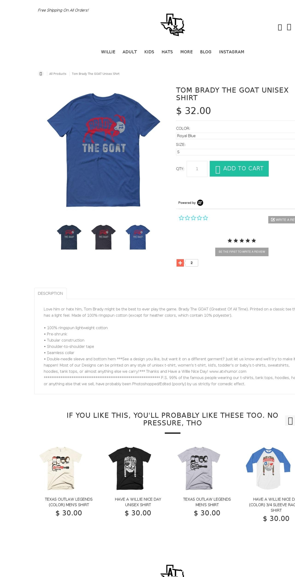 ATX Humor Yourstore Shopify theme site example tbgoat.com