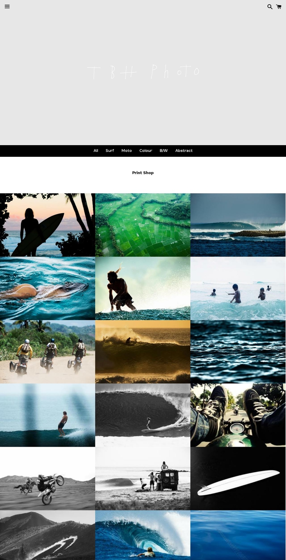 tbhphoto.com shopify website screenshot
