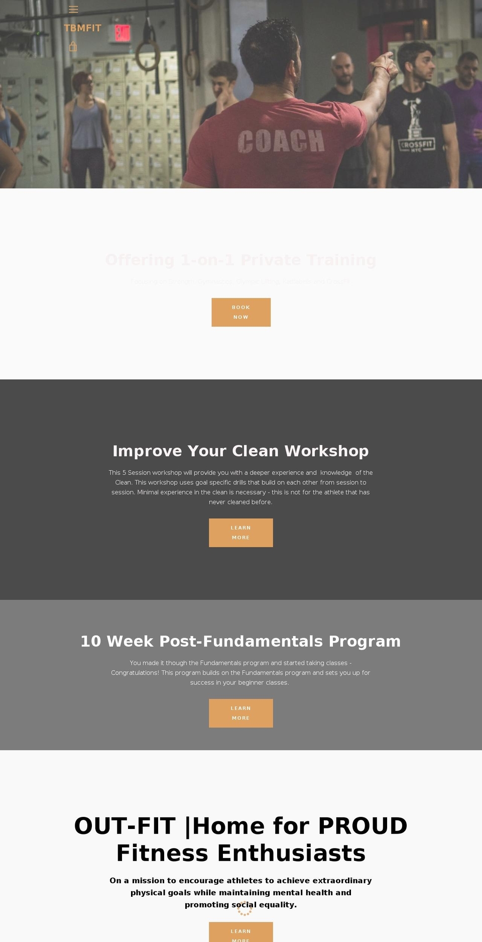 tbmfit.com shopify website screenshot