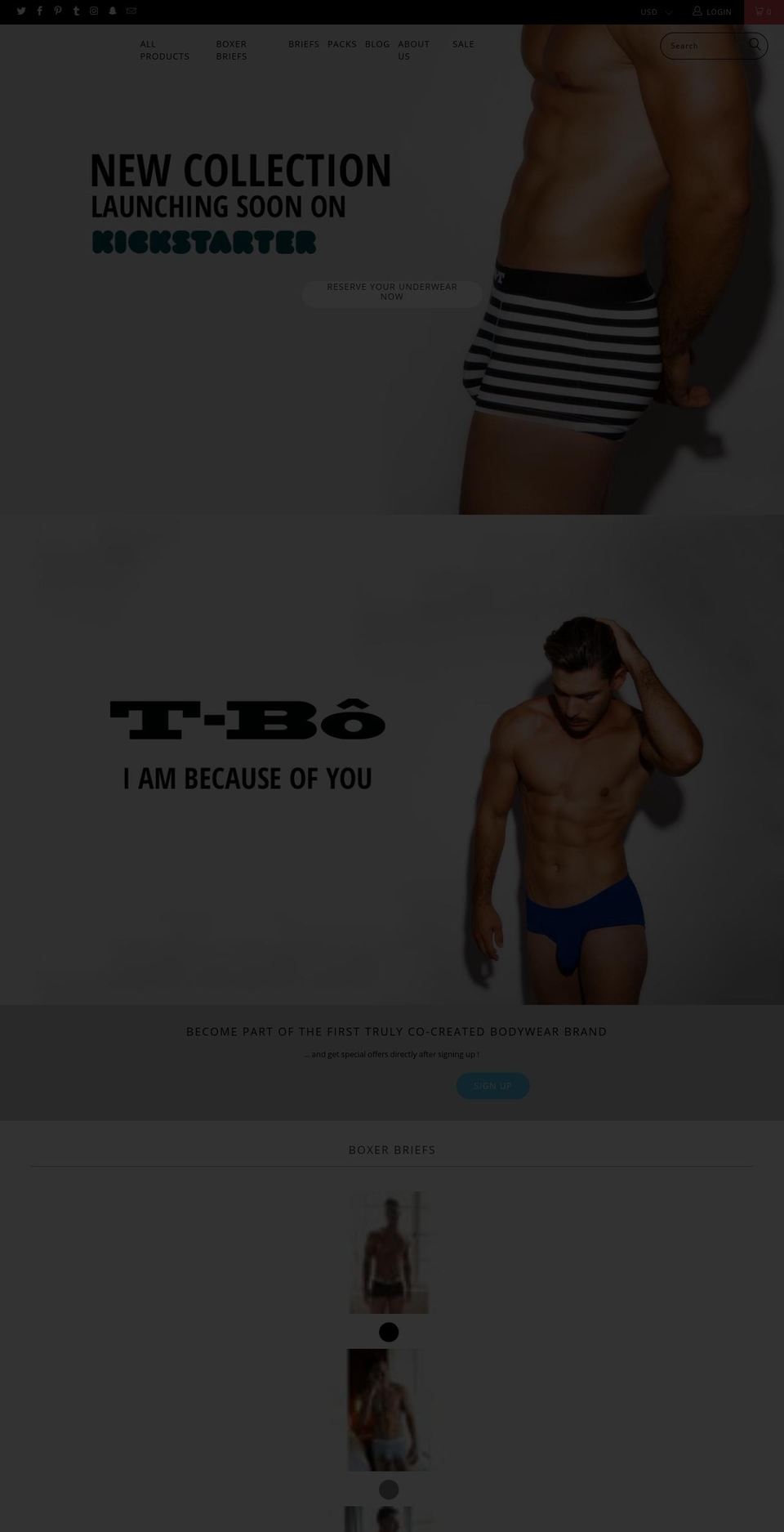 tbounderwear.com — Shopify storefront screenshot