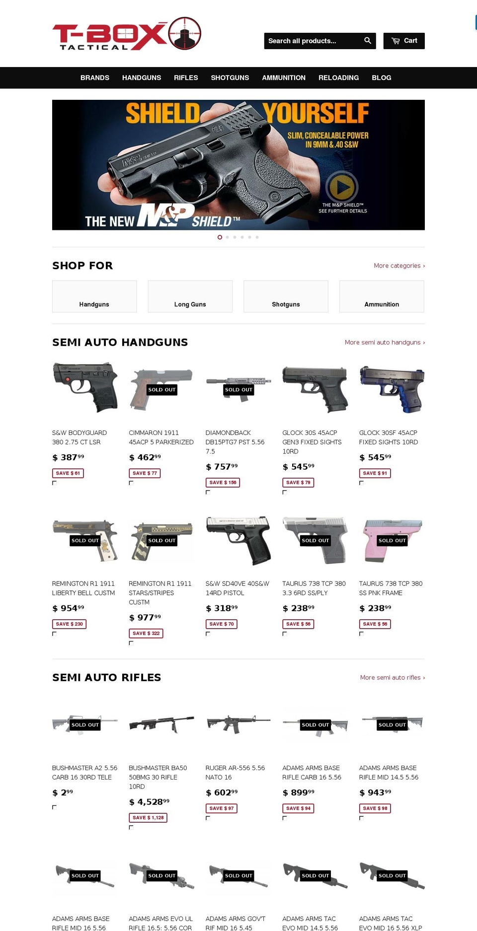 tboxgun.com shopify website screenshot