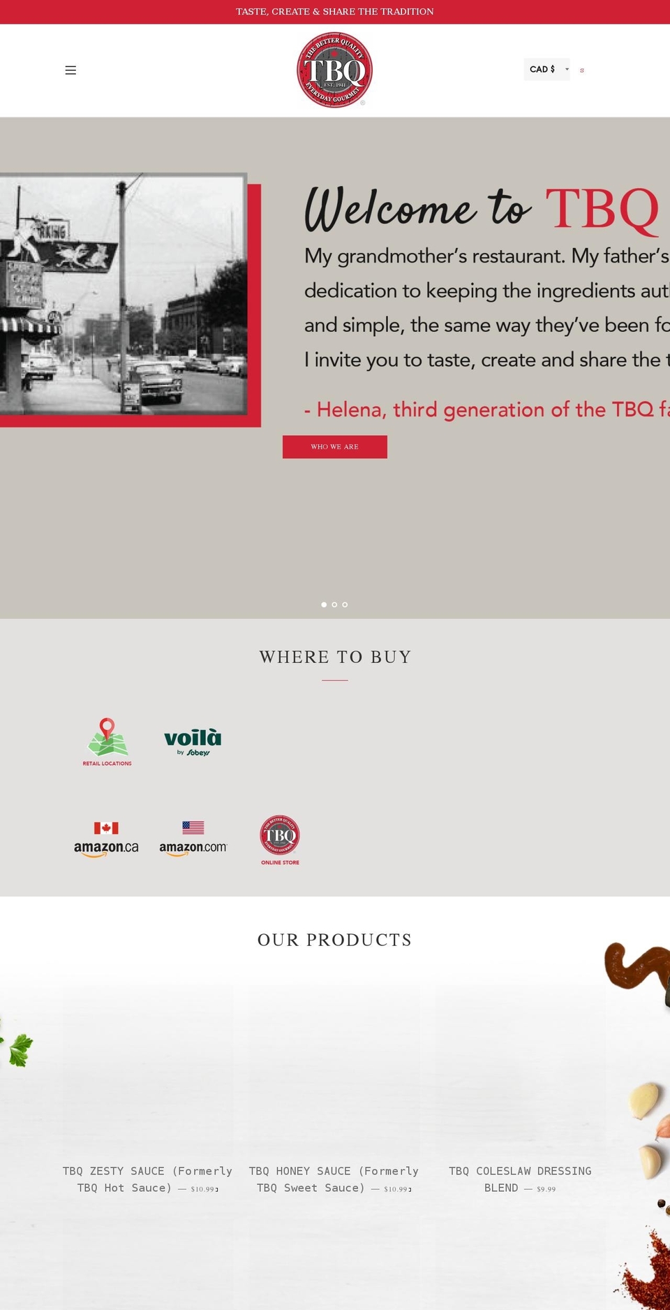 tbq.ca shopify website screenshot