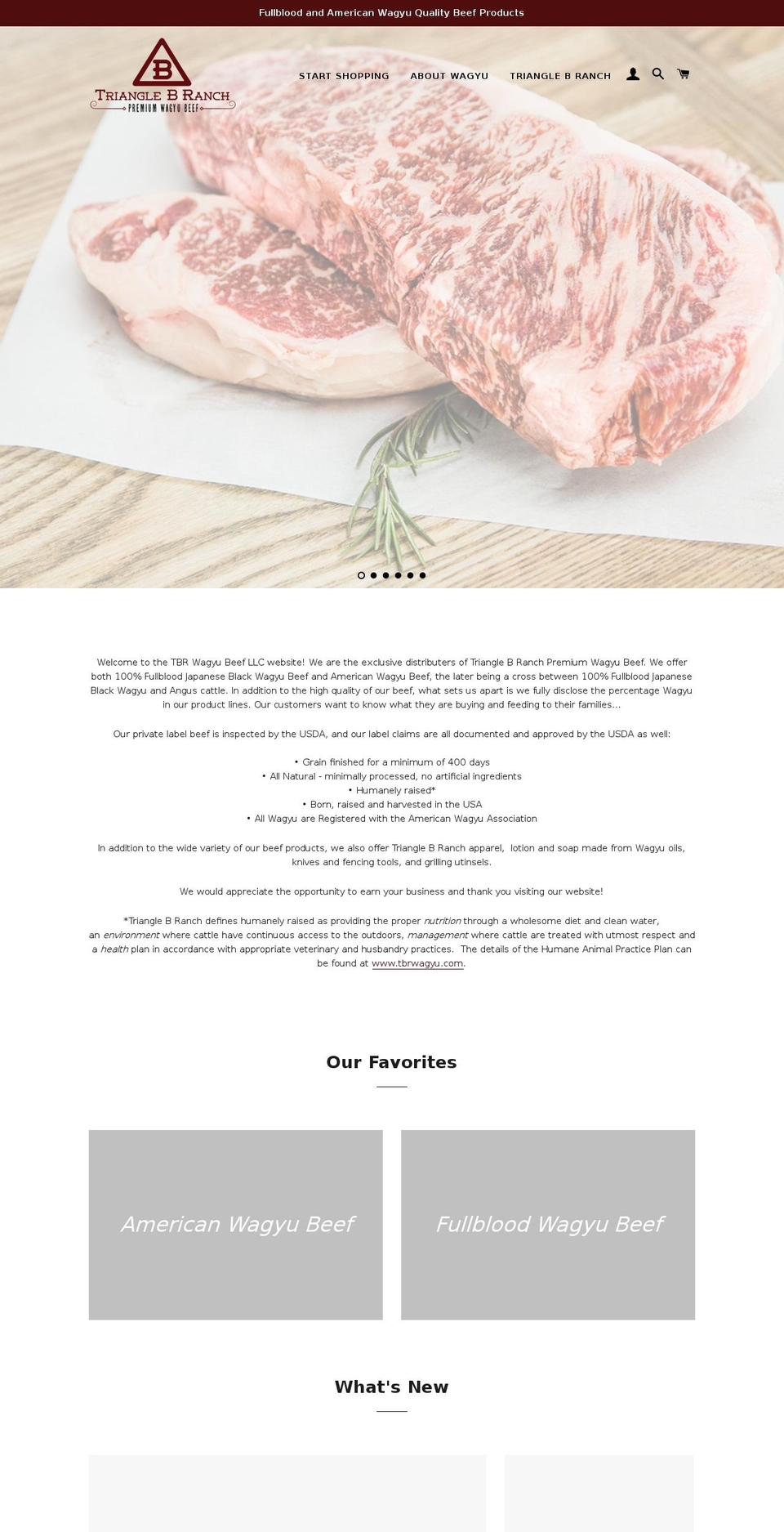 tbrbeef.com shopify website screenshot