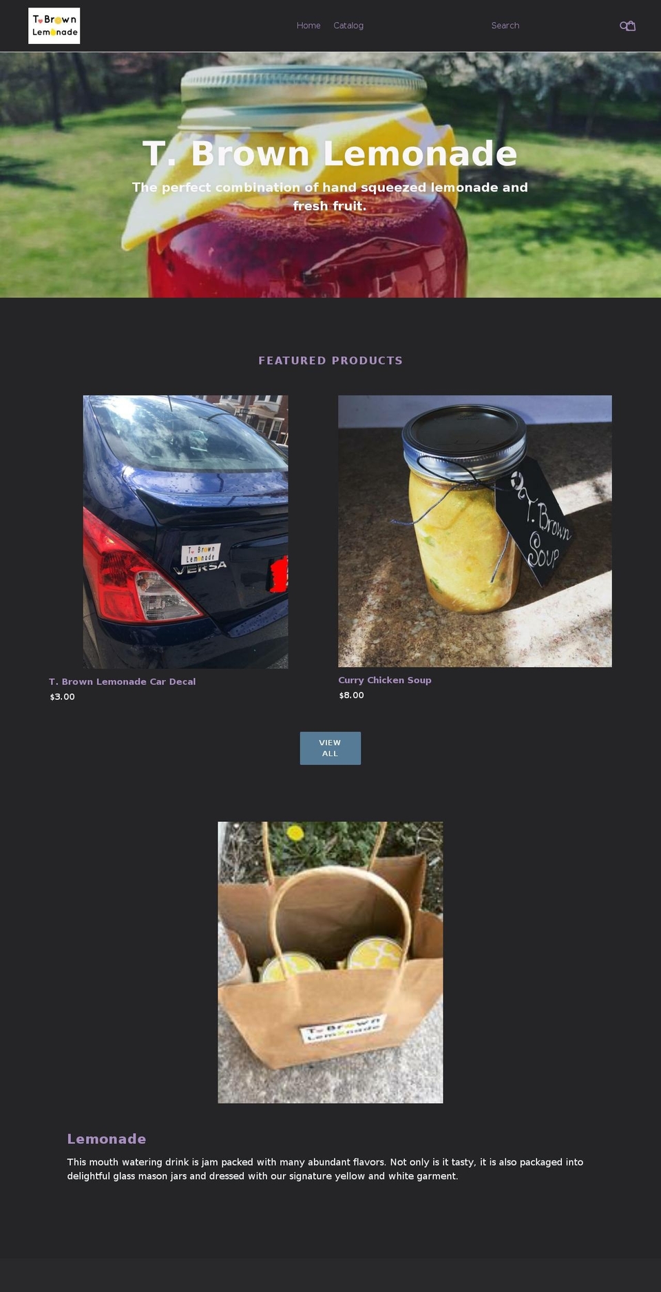 tbrowninc.com — Shopify storefront screenshot