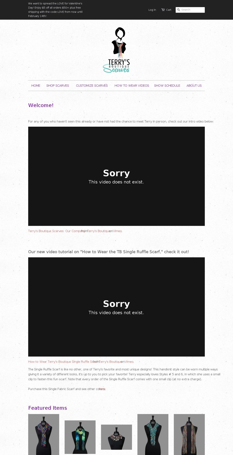 tbscarves.com shopify website screenshot