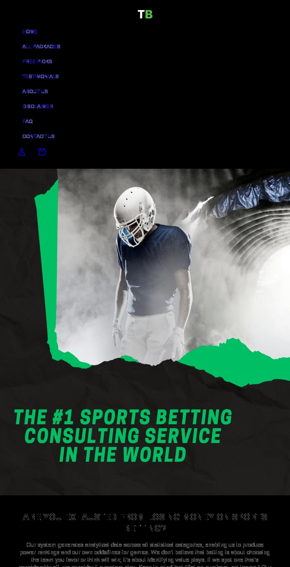 tbsportsbetting.com shopify website screenshot