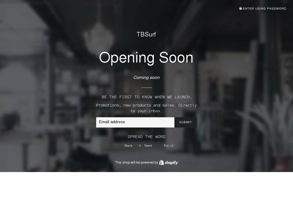 tbsurf.net shopify website screenshot
