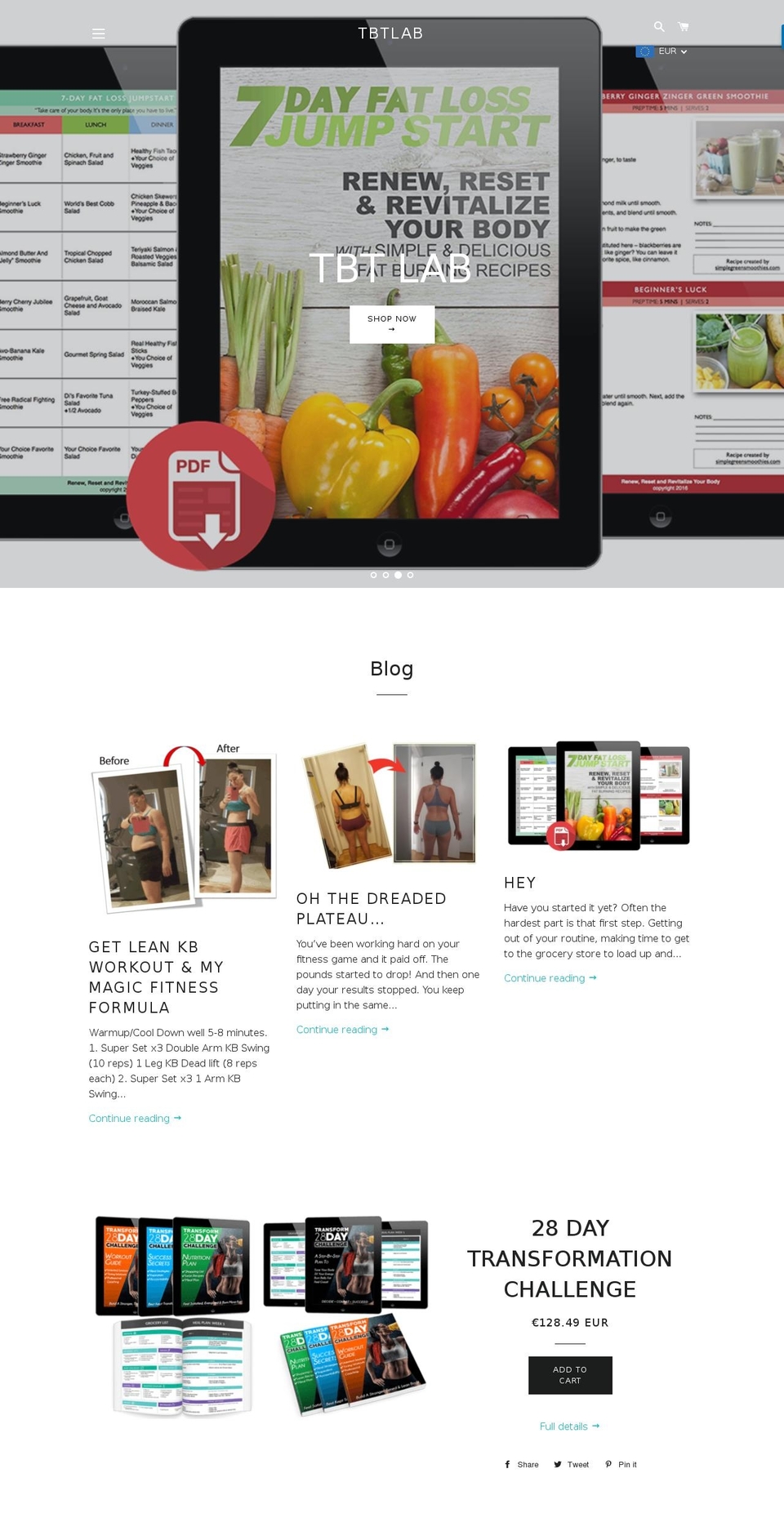 tbt-lab.com shopify website screenshot
