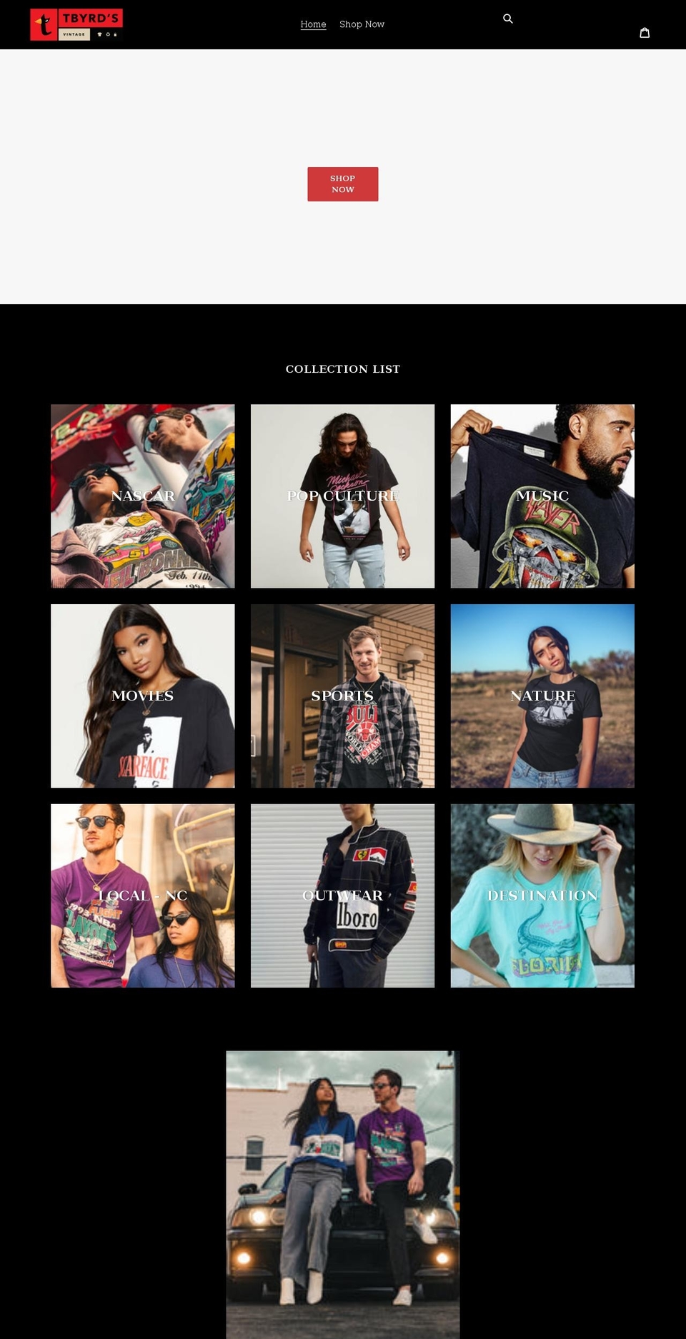tbyrdsvintage.com shopify website screenshot